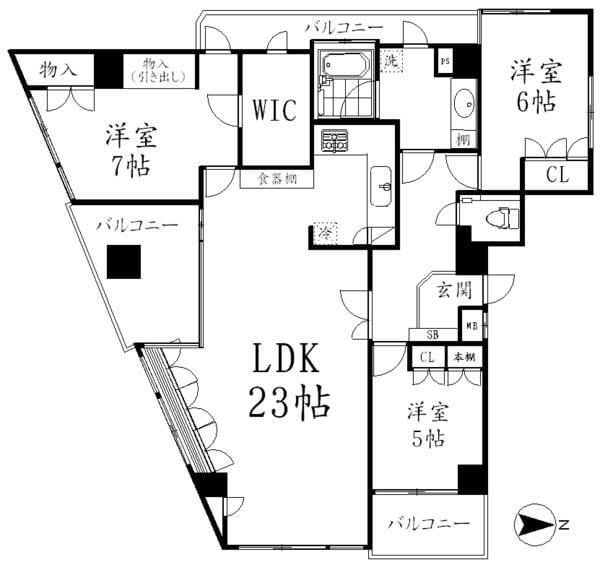 サポーレ立花 401 間取り図