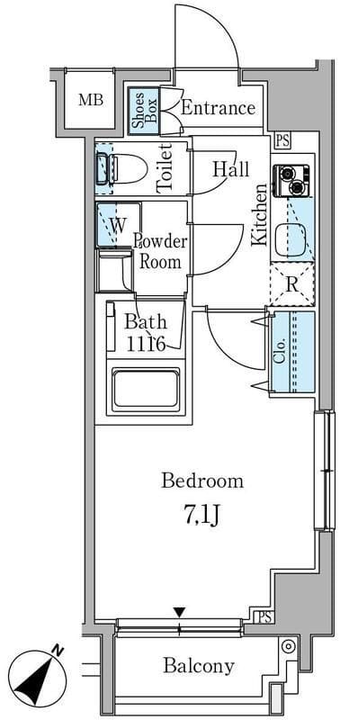 RIOPRADO赤坂 201 間取り図
