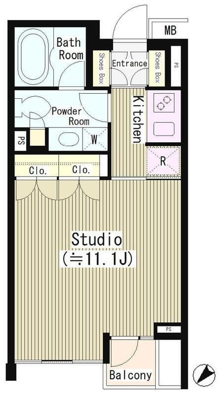 ル・シヤージュ神宮前 303 間取り図