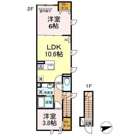 アンジュール等々力 203 間取り図