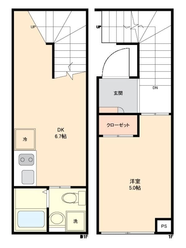 RSC西早稲田 102 間取り図