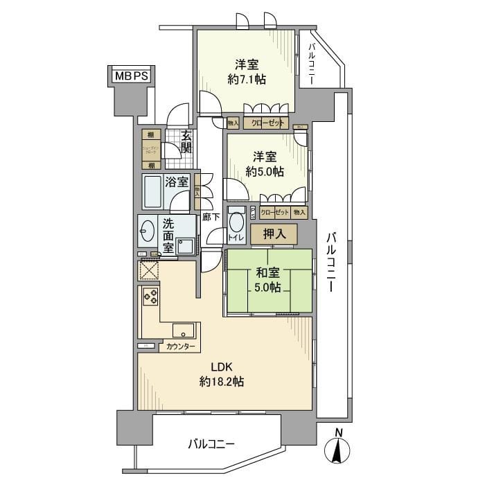 ライオンズオーチャードガーデン 613 間取り図