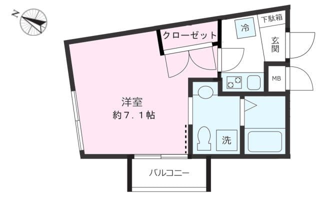 POSITIVE市谷台 201 間取り図