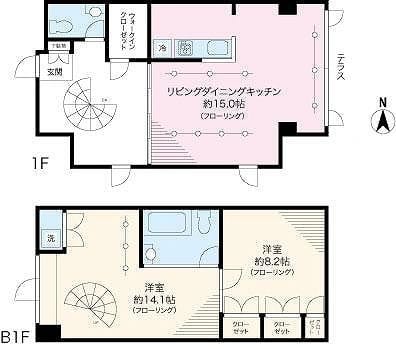 リエス千駄木 102 間取り図