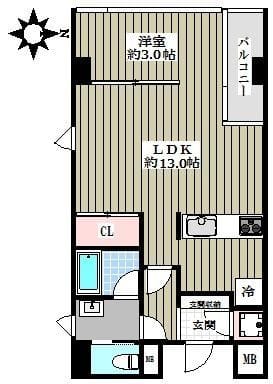 リエス千駄木 403 間取り図