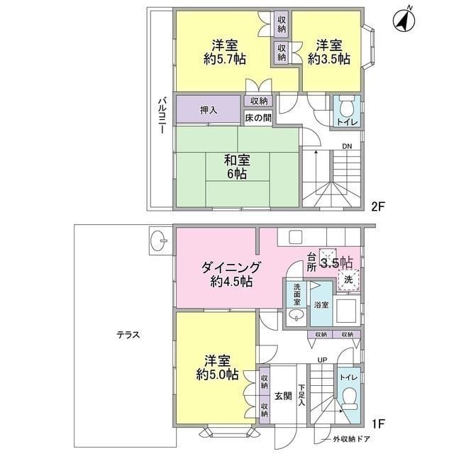 美しが丘タウンハウス 001 間取り図