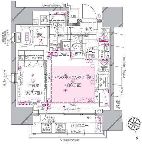 ピアース渋谷 1404 間取り図
