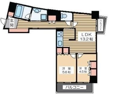 ラフィネ大崎(A)1 504 間取り図