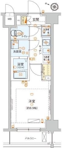 ハーモニーレジデンス池上 203 間取り図