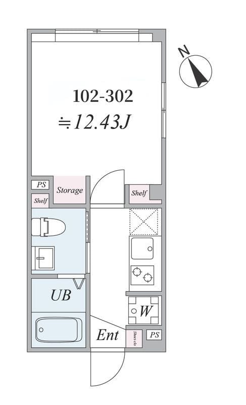 サンキャピタル北新宿 102 間取り図
