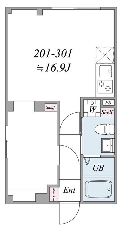 サンキャピタル北新宿 201 間取り図
