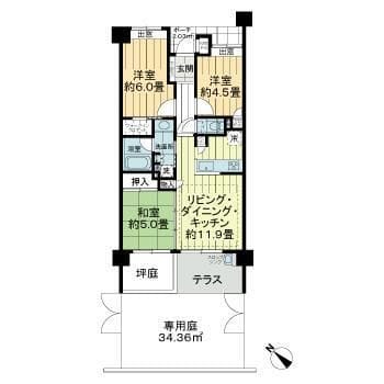 クオス保土ヶ谷 0107 間取り図