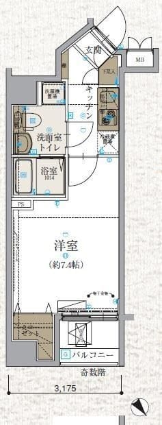 リヴシティ文京春日 502 間取り図