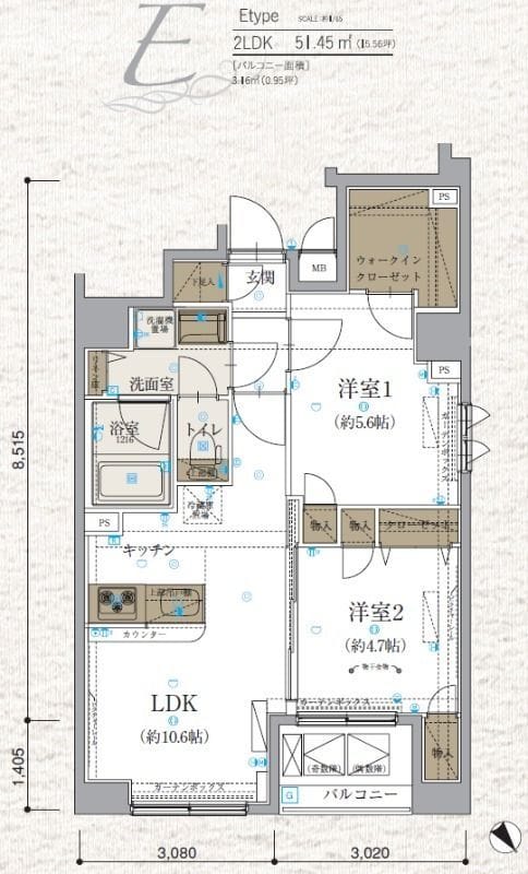リヴシティ文京春日 801 間取り図