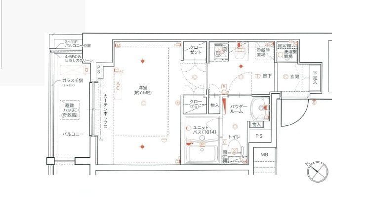 リライア浅草 203 間取り図