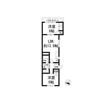 サザンヒルズ生田 203 間取り図