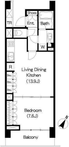Brillia ist 三軒茶屋 ブラッサムテラス 216 間取り図