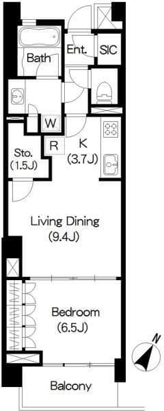 Brillia ist 三軒茶屋 ブラッサムテラス 424 間取り図
