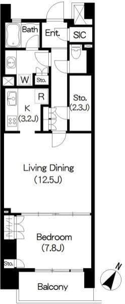 Brillia ist 三軒茶屋 ブラッサムテラス 810 間取り図