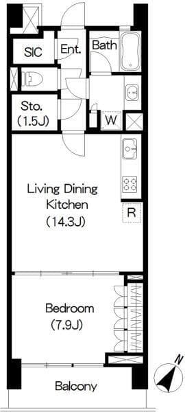 Brillia ist 三軒茶屋 ブラッサムテラス 902 間取り図