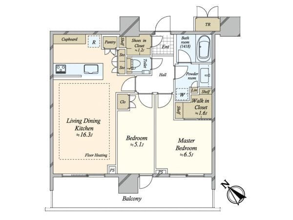 パークシティ武蔵小山 ザ タワー 2403 間取り図