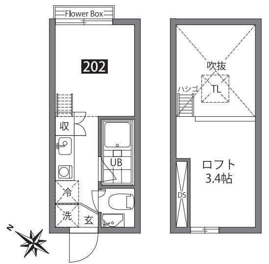 スタイル笹塚 202 間取り図
