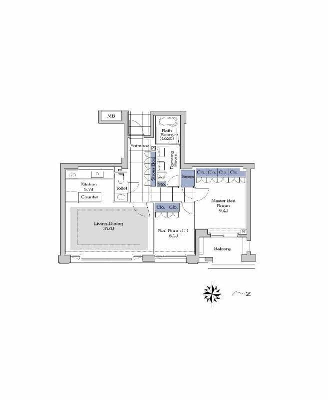 プライムメゾン御殿山EAST 00205 間取り図