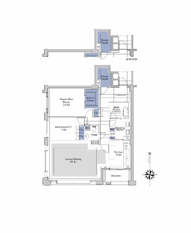 プライムメゾン御殿山EAST 00302 間取り図