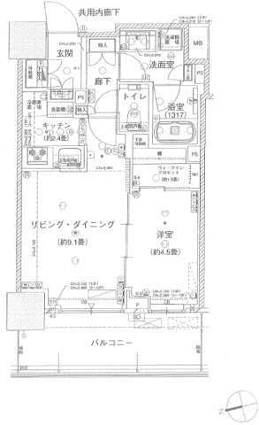 パークタワー西新宿エムズポート 302 間取り図