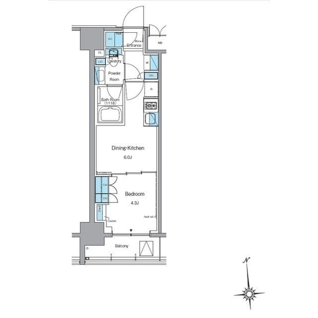 ルフォンプログレ上野稲荷町 0502 間取り図