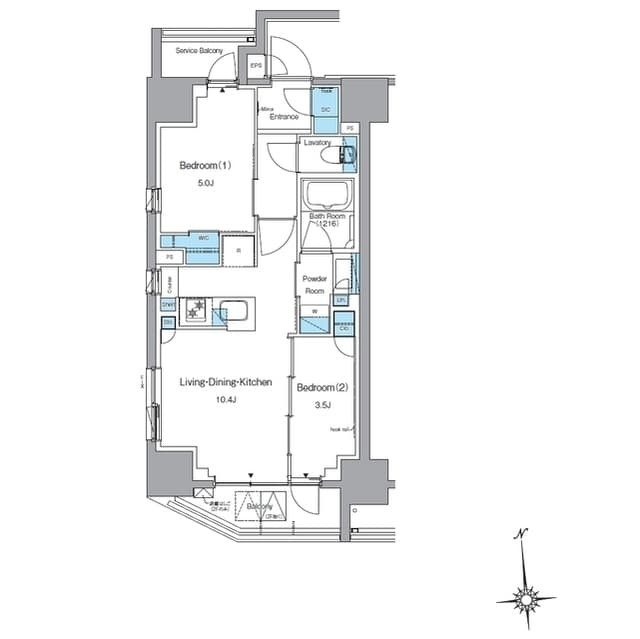 ルフォンプログレ上野稲荷町 0601 間取り図