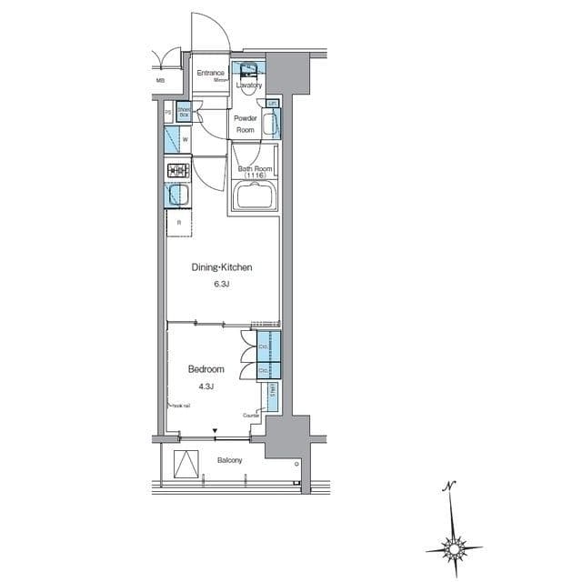 ルフォンプログレ上野稲荷町 1305 間取り図