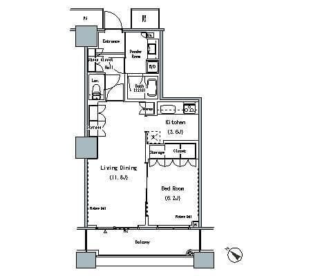 THE TOKYO TOWERS MIDTOWER 1513 間取り図
