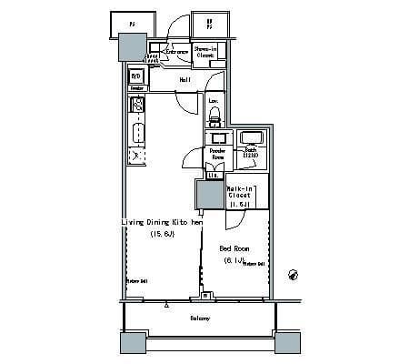 THE TOKYO TOWERS MIDTOWER 1707 間取り図