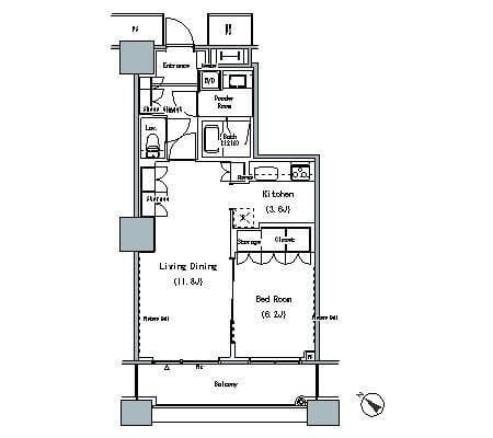 THE TOKYO TOWERS MIDTOWER 1713 間取り図