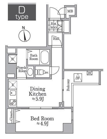 レジディア西小山 0109 間取り図