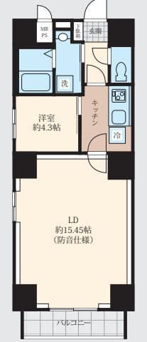 ラシクラスINFINA日本橋 401 間取り図
