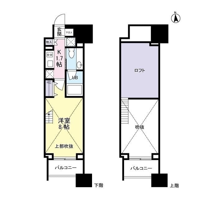 パークフラッツ中目黒 0802 間取り図