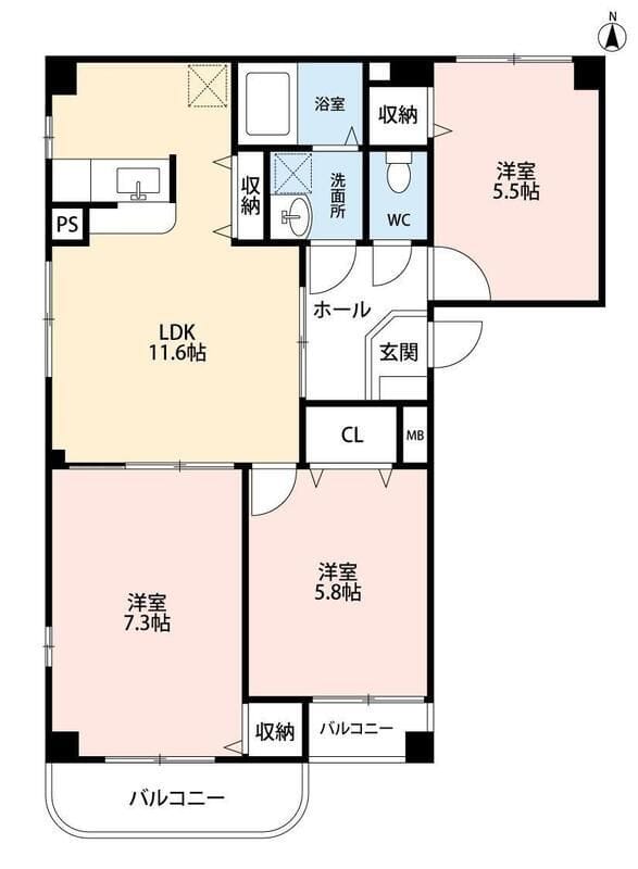 サングッドヒル 301 間取り図