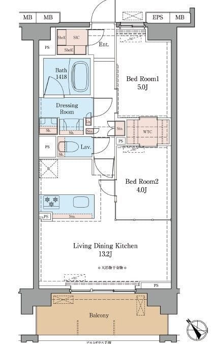 LUXENA船堀 1502 間取り図