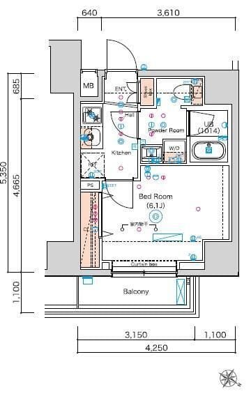 スクエアシティ横濱大通り公園AZ 601 間取り図