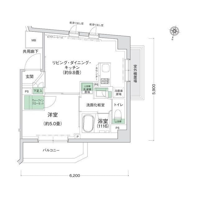 スタイリオ三軒茶屋 205 間取り図