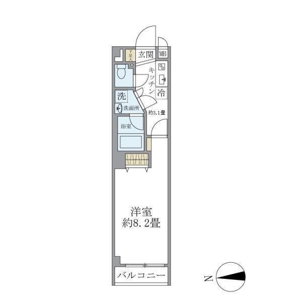 サウダージ自由が丘 303 間取り図