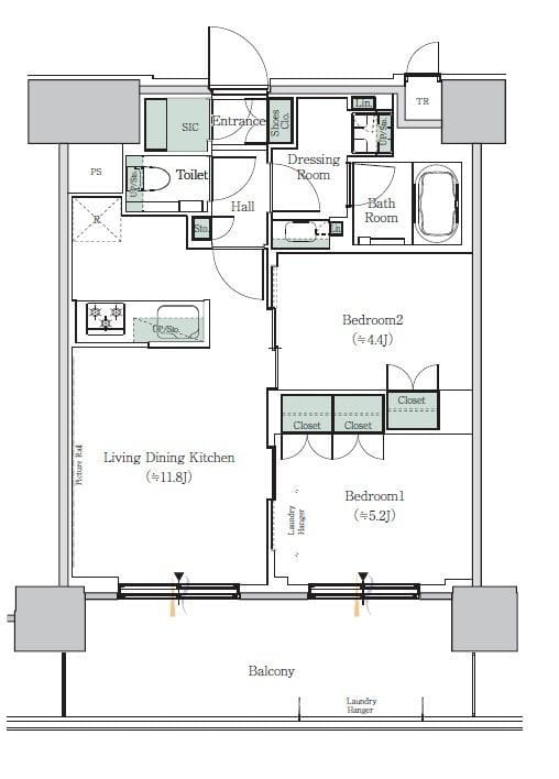 ONE ROOF RESIDENCE NISHINIPPORI 1305 間取り図