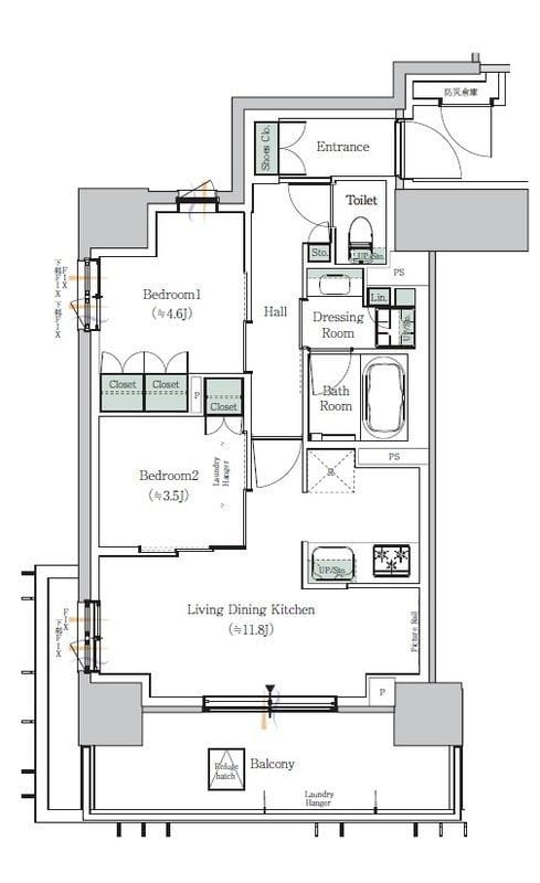 ONE ROOF RESIDENCE NISHINIPPORI 304 間取り図