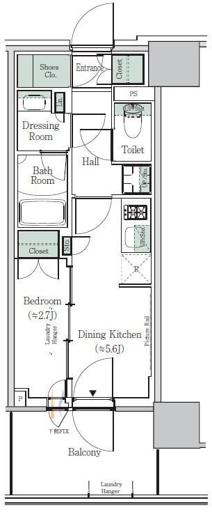 ONE ROOF RESIDENCE NISHINIPPORI 608 間取り図
