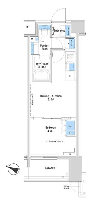 ルフォンプログレ中野富士見町ザ・レジデンス 404 間取り図
