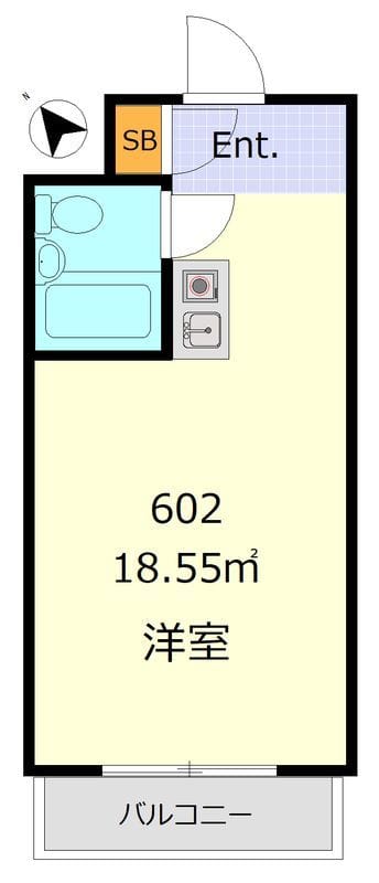 グランドハイツ八丁堀 602 間取り図