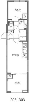 エルファーロ中野坂上 0303 間取り図