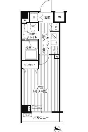 グランハイツ東中野 214 間取り図